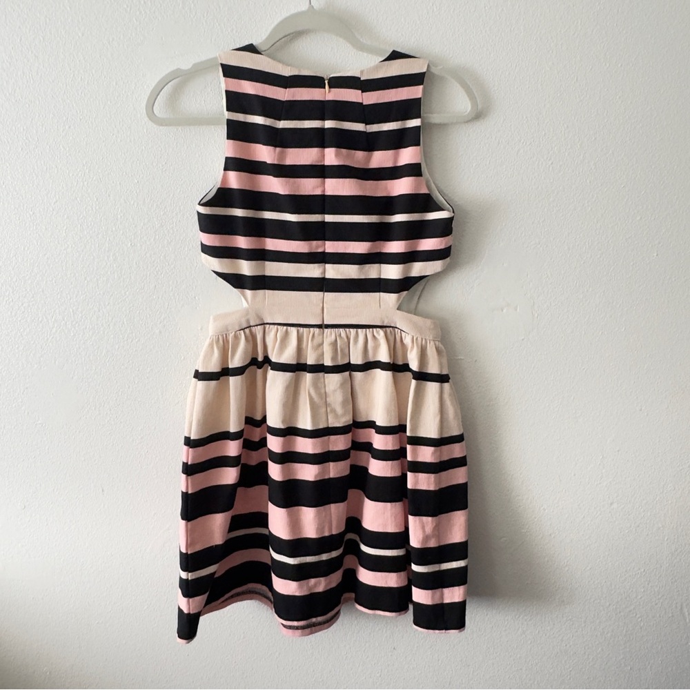 Topshop PETITE Striped Midi Dress - Black, Pink, Cream size 6 - Picture 4 of 10